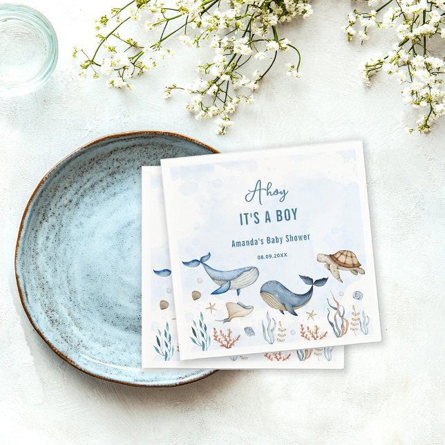 Servilleta De Papel Bajo el mar hoy es un niño Baby Shower (Subido por el creador)
