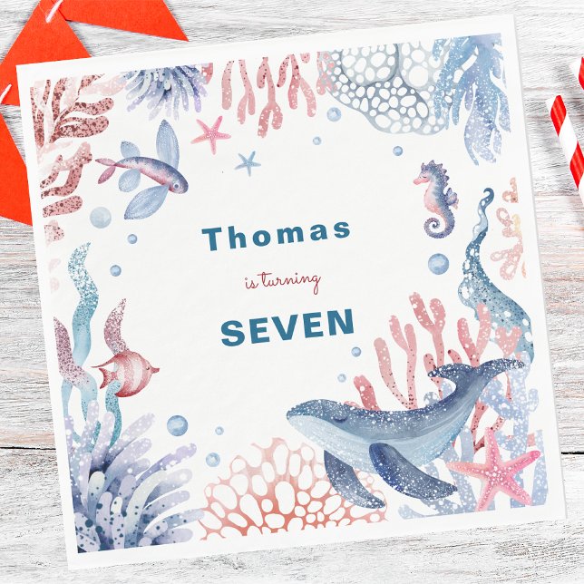 Servilleta De Papel Bajo el mar las criaturas del océano los niños cum (Subido por el creador)