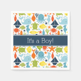 Servilleta De Papel Bajo el mar, las criaturas oceánicas, náuticas