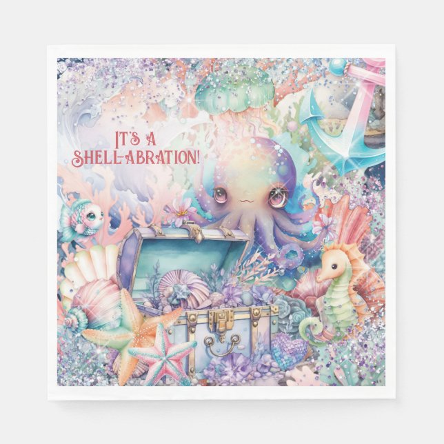 Servilleta De Papel Bajo el mar, servilletas fiestas (Anverso)