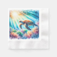 Bajo el océano, la tortuga marina