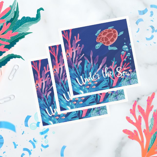 Servilleta De Papel Bajo el Océano Marítimo Primer Bebé Cumpleaños (Subido por el creador)