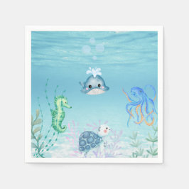 Servilleta De Papel Bajo la ducha de bebé del océano