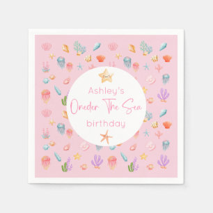 Servilleta De Papel Bajo la Fiesta del Cumpleaños del Mar