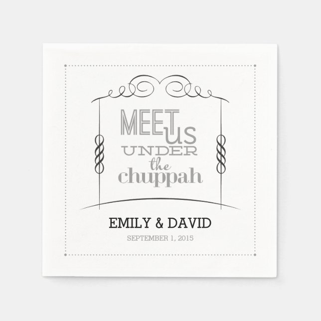 Servilleta De Papel Bajo las servilletas del Boda judío Chuppah (Anverso)