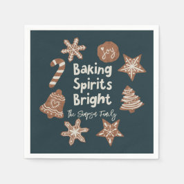 Servilleta De Papel Baking Spirit Navidades brillantes Cookie Green