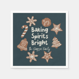 Servilleta De Papel Baking Spirit Navidades brillantes Cookie Green
