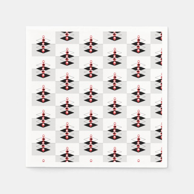 Servilleta De Papel Balas y aviones de arte atómico retro (Anverso)