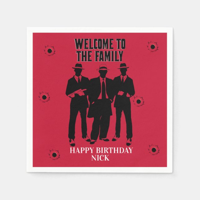 Servilleta De Papel Balas y pandillas Fiesta (Anverso)