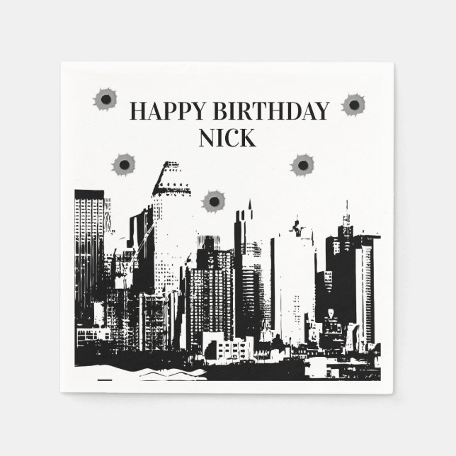 Servilleta De Papel Balas y pandillas Fiesta (Anverso)