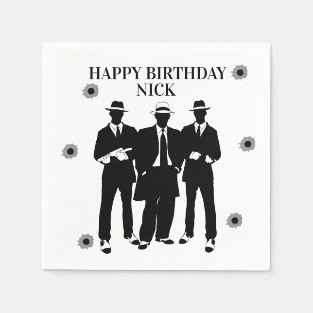 Servilleta De Papel Balas y pandillas Fiesta (Anverso)