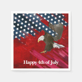 Servilleta De Papel Bald Eagle on American Flag Abstract
