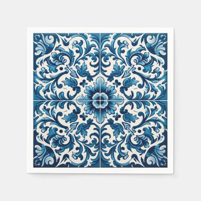 Servilleta De Papel Baldosa azul portuguesa (Anverso)