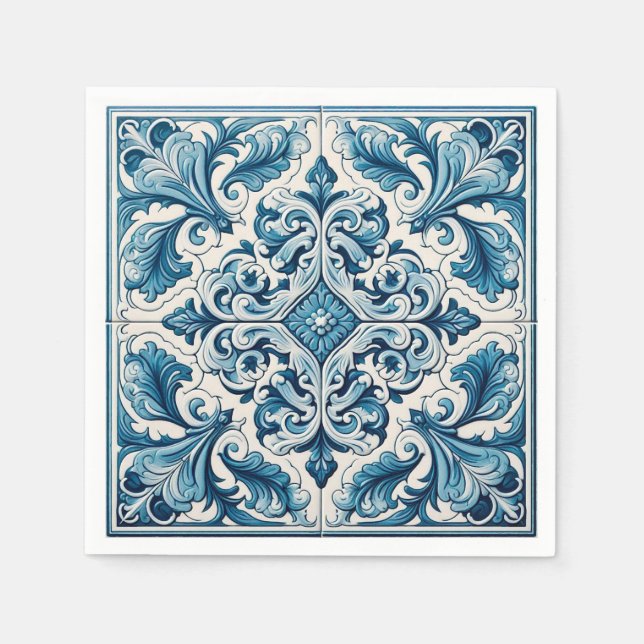 Servilleta De Papel Baldosa azul portuguesa (Anverso)