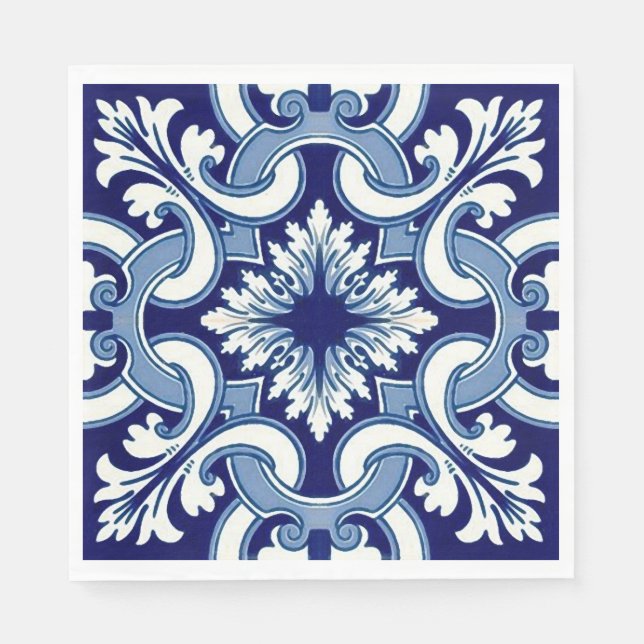 Servilleta De Papel Baldosa azul portuguesa (Anverso)