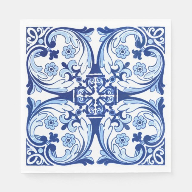 Servilleta De Papel Baldosa azul portuguesa (Anverso)