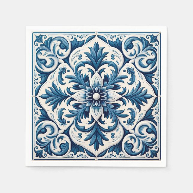 Servilleta De Papel Baldosa azul portuguesa (Anverso)