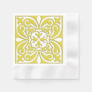 Servilleta De Papel Baldosa marroquí - amarillo y blanco