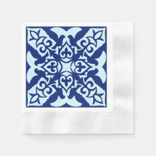 Servilleta De Papel Baldosa marroquí - azul marino y azul claro