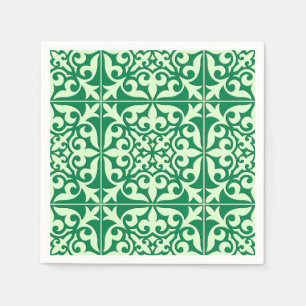 Servilleta De Papel Baldosa marroquí - esmeralda y verde claro