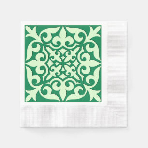 Servilleta De Papel Baldosa marroquí - esmeralda y verde claro