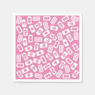 Servilleta De Papel Baldosas de Mahjong blancas en rosa bebé