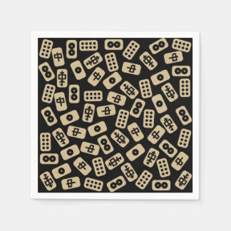 Servilleta De Papel Baldosas de Mahjong marrones en negro