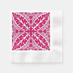 Servilleta De Papel Baldosas marroquíes - magenta y blanco