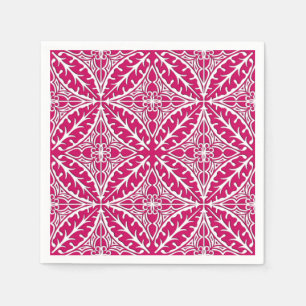 Servilleta De Papel Baldosas marroquíes - magenta y blanco