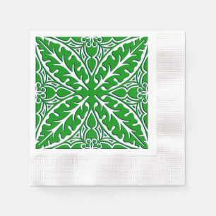 Servilleta De Papel Baldosas marroquíes - verde esmeralda y blanco