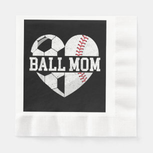 Servilleta De Papel Ball Mom Shirt Heart Graciosa Béisbol