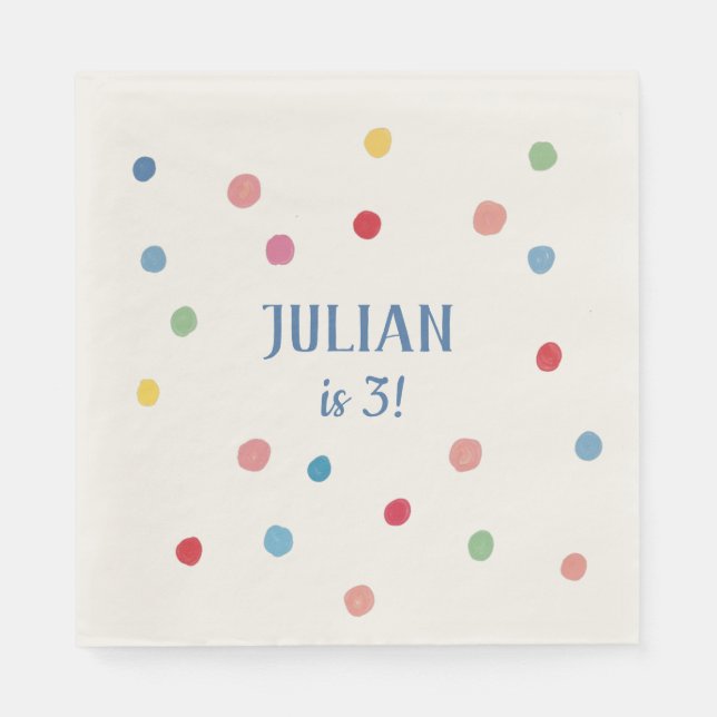 Servilleta De Papel Ball Pit Polka Dots Kids Birday Fiesta (Anverso)