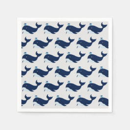 Servilleta De Papel Ballena azul, náutica