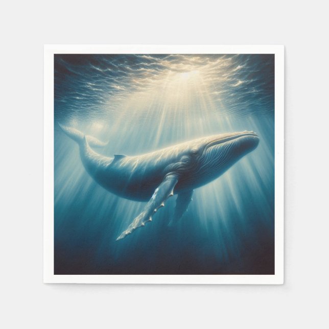 Servilleta De Papel ballena costera/náutica (Anverso)