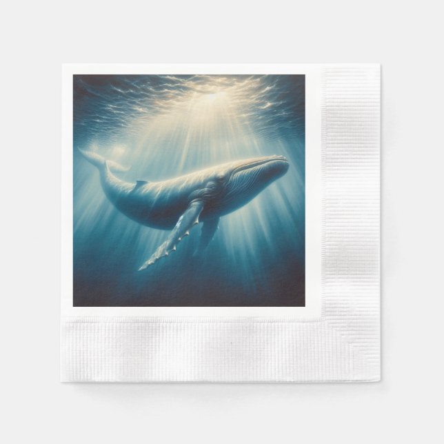 Servilleta De Papel ballena costera/náutica (Anverso)