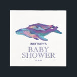 Servilleta De Papel Ballena pintada con ternera | Baby Shower Napkin<br><div class="desc">Ballena y ternera multicolor en esta servilleta de la ducha para bebés.</div>