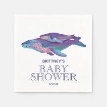 Ballena pintada con ternera | Baby Shower Napkin