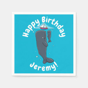 Servilleta De Papel Ballenas cortas y ilustracion personalizado de vel