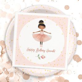 Servilleta De Papel Ballerina Ballet Chica de Cumpleaños Rosa
