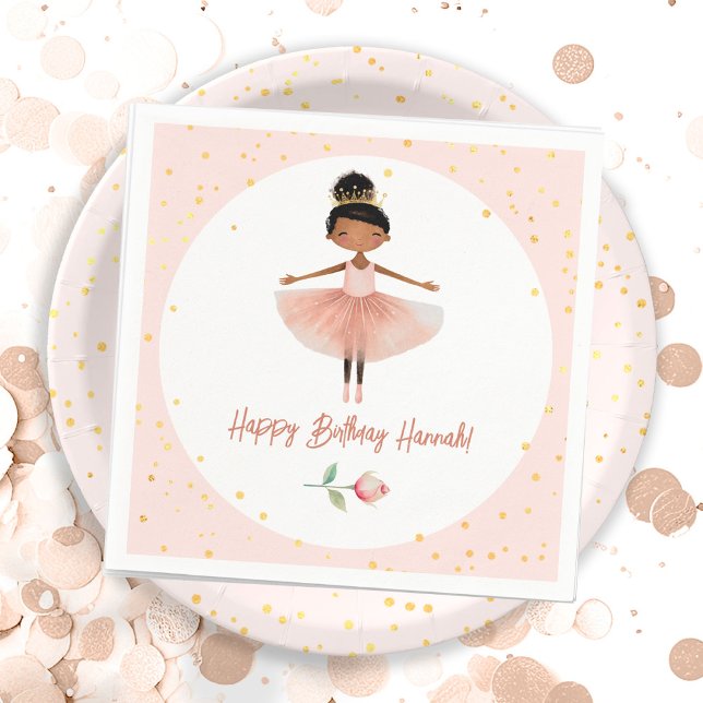 Servilleta De Papel Ballerina Ballet Chica de Cumpleaños Rosa (Subido por el creador)