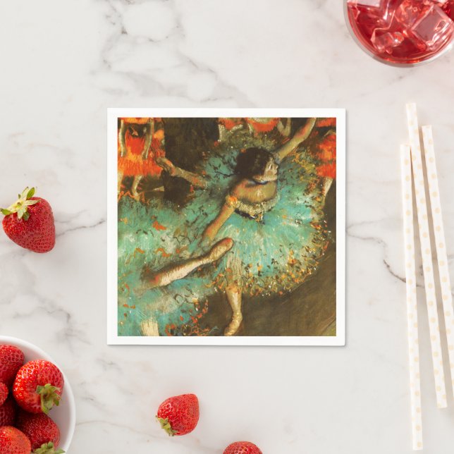 Servilleta De Papel Ballerina Dance Green Dancer Edger Degas Painting (In situ)