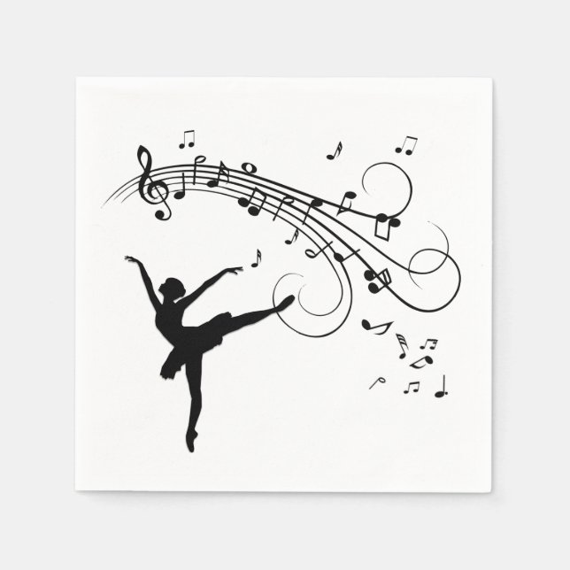 Servilleta De Papel Ballerina Dancing and Music Follows (Anverso)