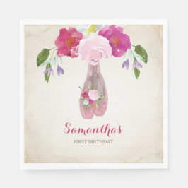 Servilleta De Papel Ballerina Fiesta Napkin, Shabby Chic Floral