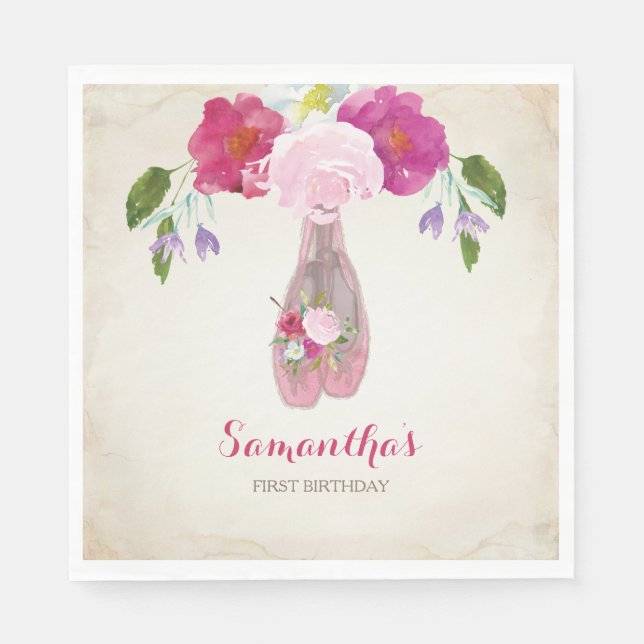 Servilleta De Papel Ballerina Fiesta Napkin, Shabby Chic Floral (Anverso)