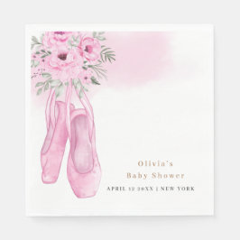 Servilleta De Papel Ballerina floral rosa elegante zapatillas Baby Sho