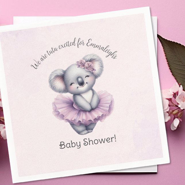 Servilleta De Papel Ballerina Koala Tutu excitó a la niña ducha (Subido por el creador)