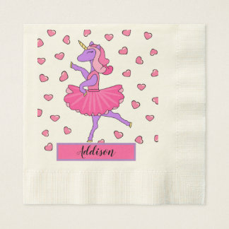 Servilleta De Papel Ballerina morada de unicornio con servilletas de t