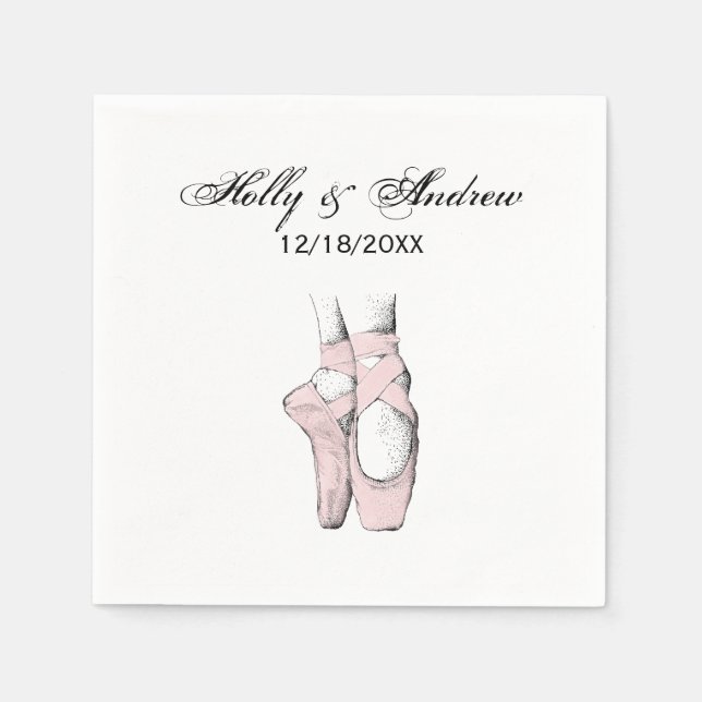 Servilleta De Papel Ballerina pies en Pointe #1 Lt Pink (Anverso)