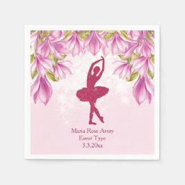 Servilleta De Papel Ballerina Pink Birthday Personalizado