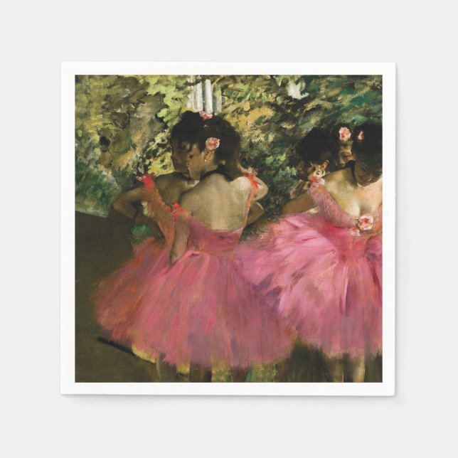 Servilleta De Papel Ballerinas en rosa de Edgar Degas (Anverso)